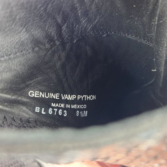 Lucchese Alma Exotic Black Python Vamp Leather Ankle Booties 9.5M - Picture 11 of 13